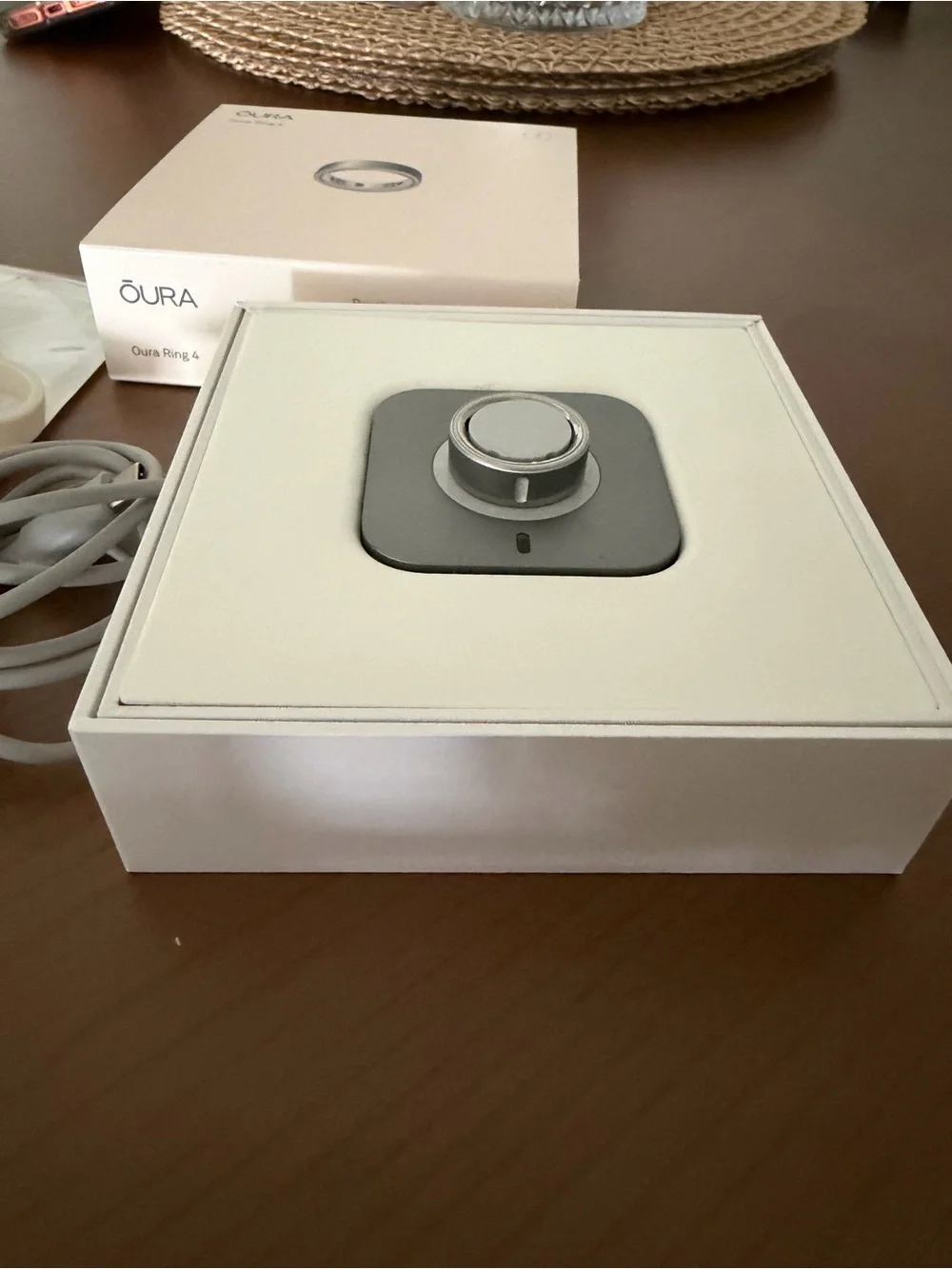 Oura Ring 4 size 7 -Brushed silver with Multi Color covers